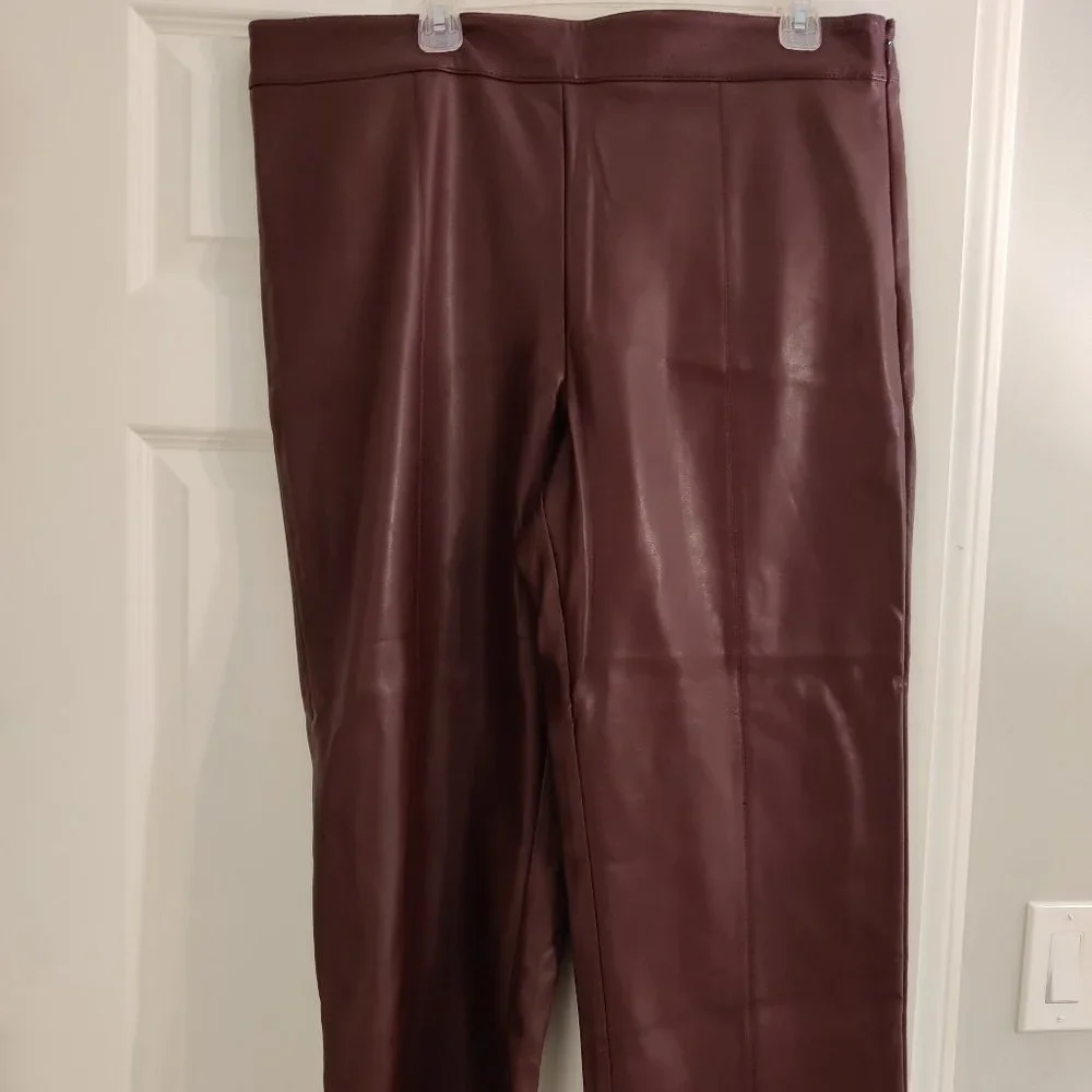 Ann Taylor Faux Leather Ankle Pants - Picture 1 of 6
